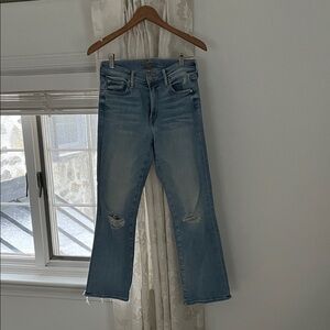 MOTHER Denim Straight Leg Jeans in Light Blue